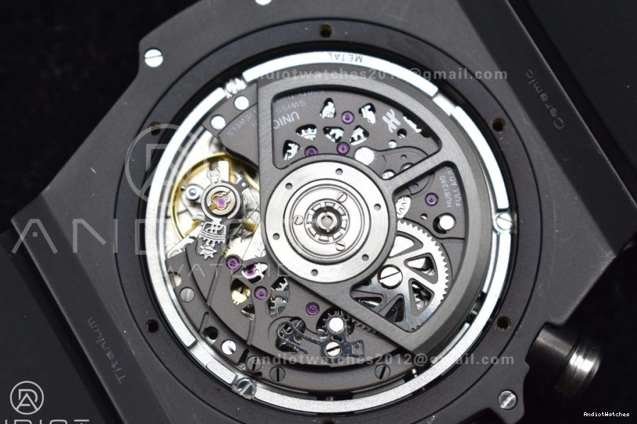 Strap Titanium 1:1 Black Best Unico Skeleton Edition Dial Sporty Bang Big Black On ZF 898 Rubber Hublot A 1224